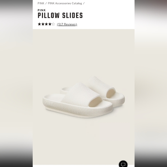 Victoria Secret- White Pillow Slides-L (9-10) - Picture 2 of 4